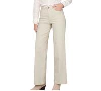 Only Jeans ONLMADISON pour Femme à Jambes Larges - Taille Haute - Coupe Large, Ecru, L / 34L