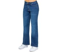Jeans Pour Femme Enzo Taille Mi-Haute Jambe Large Stretch Denim