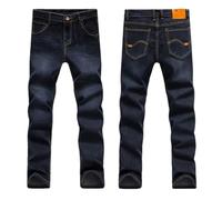 Jeans pour homme avec bande élastique surdimensionnée taille haute pantalon ample pour mari gros pantalon en jean noir, noir 1, 32 W