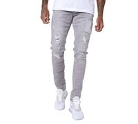 Jeans skinny avec empiècements style patch Project X Paris Gris 44