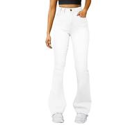 Jeans Skinny Bootcut Femme Jeans Large Femme Taille Haute Jean Droit Femmes Pantalon Flare Femmes Jean Délavé Streetwear Chic Denim Pantalon Automne Hiver Ample Denim Trousers avec Poches