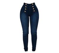 Jeans skinny étirables pour femmes au design colombien remonte-fesses à taille haute à double poitrine style marin de travail avec contrôle du ventre bodycon jean leggings coupe ajustée totalement