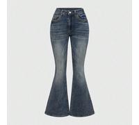 Jeans skinny évasé vintage lavé et délavé pour femmes, idéal pour l'été, Pâques, les concerts, Nashville, les vacances L,M,S,XL,XS,XXSUnicoloreJean