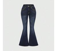 Jeans skinny évasé vintage lavé et délavé pour femmes, idéal pour l'été, Pâques, les concerts, Nashville, les vacances L,M,S,XL,XS,XXSUnicoloreJean