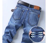 Jeans slim droits stretch pour hommes, pour l'automne/l'hiver. Convient pour le travail, les sorties, les voyages, les tenues décontractées, les affaires, les vêtements de travail, les pantalons décon