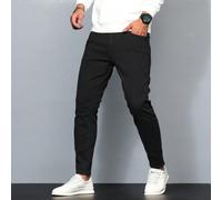 Jeans slim homme, jeans sombres slim fit unicolore, jeans cargo noirs lavés longs unicolore. Idéal pour le mari, le petit ami. L,M,S,XL,XXLUnicoloreJean