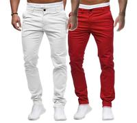 Jeans Slim pour Homme Classique Confortable Jeans réguliers Jeans Droits en Coton Skinny (Color 1-2pc,XL)