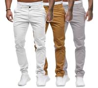 Jeans Slim pour Homme Classique Confortable Jeans réguliers Jeans Droits en Coton Skinny (Color 18-3pc,L)