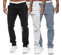 Jeans Slim pour Homme Classique Confortable Jeans réguliers Jeans Droits en Coton Skinny (Color 21-3pc,M)