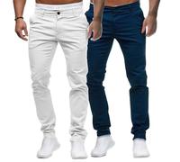 Jeans Slim pour Homme Classique Confortable Jeans réguliers Jeans Droits en Coton Skinny (Color 4-2pc,XL)