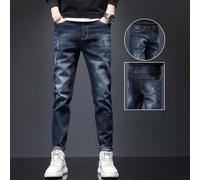 Jeans slim taillés pour hommes avec poches, coupe longue, style minimaliste décontracté slim fit en jean lavé. Convient comme cadeau pour le mari ou le petit ami, idéal pour sortir avec des amis, les 