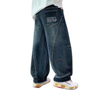 Jeans Streetwear Garçons Pantalon Cargo Jean Noir Cole Loisirs Taille Haute Pantalons Cylindre Droit Solide Décontracté Hip Hop pour Ecole College
