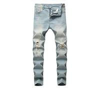 Jeans Stretch Coupe Slim pour Hommes Jeans Skinny déchirés pour Hommes, Pantalons à Taille Flexible et Confortables à la Mode (116,M)