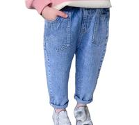 Jeans taille haute pour femme Jungen Sommer Hosen Elastische Taille Jeanshosen Freizeithose Mit Tasche Baggy Pants Hose Outdoorhose Hip Hop Streetwear Arbeitshose Kinder, gris, 4-5 ans