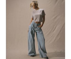 Jeans taille mi-haute avec détail de couture, coupe évasée, printemps été, mignon, vacances, style 90's/Y2K, décontracté, concert champêtre, hiver, usage quotidien, bureau, chic 25,26,27,28,29,30Jean