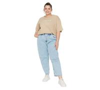 Jeans Trendyol - TBBSS22JE00009 - High Waist Loose Plus Size Jeans Femme 44