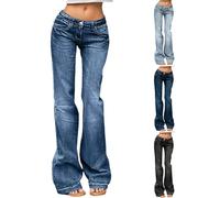 Jeans Vintage Taille Moyenne Évasée Jean Stretch Bootcut Taille Basse y2k Pantalon Patte d'elephant Femme Jean Skinny Push up Extensibles en Denim Pants pour Ado Fille avec Poches