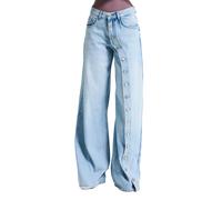 Jeans Wide Leg femme It's Basic Bleu 36x30