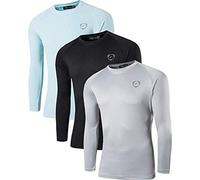jeansian Homme 3 Packs Mens Sun Protection Outdoor Sports Long Sleeve Tee Tops T-Shirt LA245 PackE L