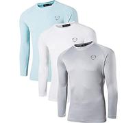 jeansian Homme 3 Packs Mens Sun Protection Outdoor Sports Long Sleeve Tee Tops T-Shirt LA245 PackF M