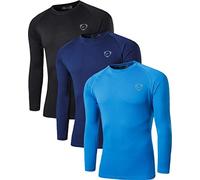 jeansian Homme 3 Packs Mens Sun Protection Outdoor Sports Long Sleeve Tee Tops T-Shirt LA245 PackG L