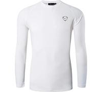 Jeansian Homme Mens Sun Protection Outdoor Sports Long Sleeve T-Shirt Tee Tops LA245 White L
