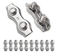 JEANSWILL Lot de 10 colliers de serrage duplex M3 de 0,3 cm en acier inoxydable 304 à 2 poteaux