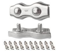 JEANSWILL Lot de 10 colliers de serrage duplex M5 de 1,9 cm en acier inoxydable 304 à 2 poteaux