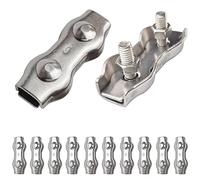 JEANSWILL Lot de 10 colliers de serrage duplex M6 de 6,35 mm en acier inoxydable 304 à 2 poteaux