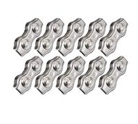 JEANSWILL Lot de 10 colliers de serrage M2 0,6 cm en acier inoxydable 304 à 2 poteaux pour câble