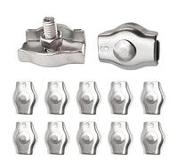 JEANSWILL Lot de 10 colliers de serrage simples en acier inoxydable 304 pour câble M6 6,35 mm