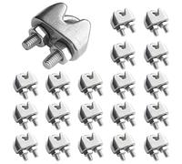 JEANSWILL Lot de 20 colliers de serrage M2 en acier inoxydable 304 pour câble métallique 1/16"