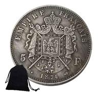 Jearls Pièce de monnaie historique empereur Napoléon 1874 - Pièces de monnaie européennes anciennes - Pièce de défi commémorative non circulée + sac cadeau KaiKBax