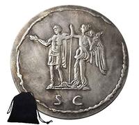 Jearls Pièces de monnaie romaine porte-bonheur grecque Empire romain - Pièces de monnaie amusantes - Art commémoratif en nickel sculpté pour vos amis + sac KaiKBax