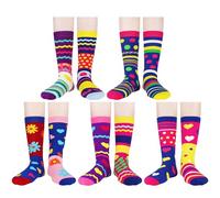 Jeasona Lot de 5 paires de chaussettes amusantes pour femme 39-42 Chaussettes colorées en coton pour femme 39-42 Chaussettes amusantes pour femme Chaussettes colorées pour femme Chaussettes folles