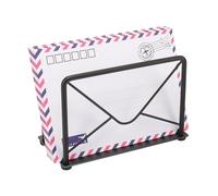 Jeasor Modern Mail Holder for Home Office, Metal Letter Organizer Sorter for Desk, Cutout Mail Envelope Design, Bill Filling Paper Document Rack, Envelope Storage Rack with Metal Base