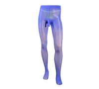 JEATHA Collant Homme Sexy Transparent String Elephant Pénis Poche Pantyhose Stockings Bas sous-Vêtements Lingerie Jeu De Rôle Bleu Royal L