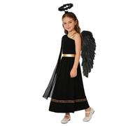 JEATHA Costume Toge Déesse Enfant Fille Ensemble Robe D'ange Blanche Noire Noir A 7-8 ans