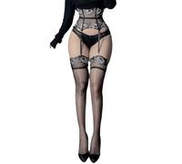 JEATHA Femme Collant Bas Porte Jarretelle Transparent Bas Pour Porte Jarretelle Argent Taille unique