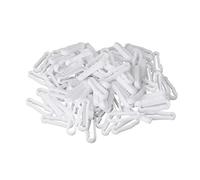 JEATHA Lot de 100 Crochet en Plastique Mini, Clips de Rideau Crochets de Rideaux en Plastique pour Porte-clés Pièces Pendentif Sac à Dos Sangle Blanc Noir 100 Paquets Blanc 28 x 9mm