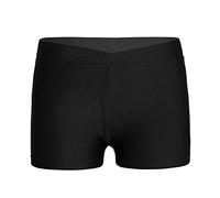 JEATHA Short de Sport Fitness Enfant Fille Ado Collant Short de Danse Ballet Gymnastique Patinage Legging Court Pantalon Yoga Jogging Shorty Élastique Unie 2-14 Ans Noir 10-12 Ans