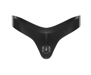 JEATHA String Taille Basse Latex Homme String Jockstrap Slip Tanga Taille Basse Bikini Briefs Underwear Noir XL