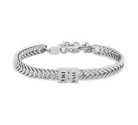 JeathFea Bracelet Homme Personnalisé - Personnalisable Avec Nom Et Perles Décoratives - Bracelet En Acier Inoxydable Ajustable - Cadeau Pour Homme, Père, Mari, Petit Ami