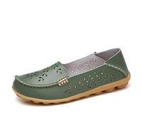 JeathFea Chaussures Mocassins DéContractéS à TêTe Ronde pour Femmes en Cuir Confortables Mocassins Respirants en Cuir InfirmièRe De Marche