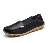 JeathFea Femmes sans Lacets Plats décontractés Bout Rond Mocassins en Cuir Confortables Mocassins en Cuir Sauvage Marche infirmière Respirant Conduite Mode Chaussures Souples