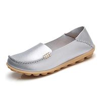 JeathFea Femmes sans Lacets Plats décontractés Bout Rond Mocassins en Cuir Confortables Mocassins en Cuir Sauvage Marche infirmière Respirant Conduite Mode Chaussures Souples