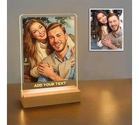 JeathFea Lampe Personnalisée avec 3D Cartoon Style Photo - Veilleuse de Cadre Photo Personnalisé - Personnalisé Famille Photo 3D Portrait Cadeau Caricature, Cadeaux pour Noël la Saint Valentin