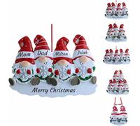 JeathFea Nom personnalisé Ornements de Noël 2024 Famille de 2,3,4,5,6 de nom personnalisé avec nom de Texte, Cadeaux de décoration de Noël personnalisés
