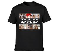 JeathFea T-Shirts personnalisés pour Hommes - Cadeau fête des pères Homme - Créez Votre T-Shirt Personnalisé avec Texte ou Photo - Cadeaux Personnalisé Originaux