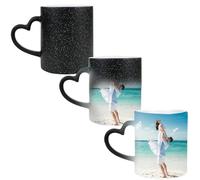 JeathFea Tasses Photo Magique Personnalisée Tasse à Café Chaleur Changée Mug Magique Personnalisé avec Photo et Texte, Idée Cadeau Noël pour Amant Papa Maman et Amis